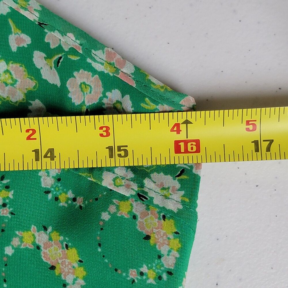 Lauren Conrad Mini Dress Women's 10 Green Floral Preppy Sundress Fairy Cottage - Picture 7 of 9